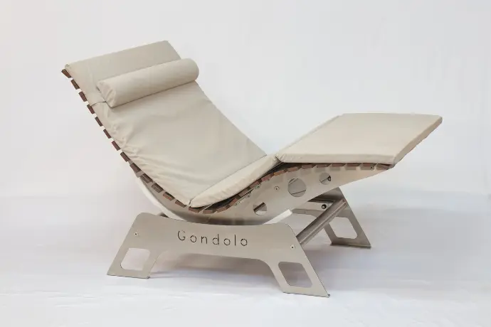Outdoor lounger pad (Einzelliege, Greige_01)